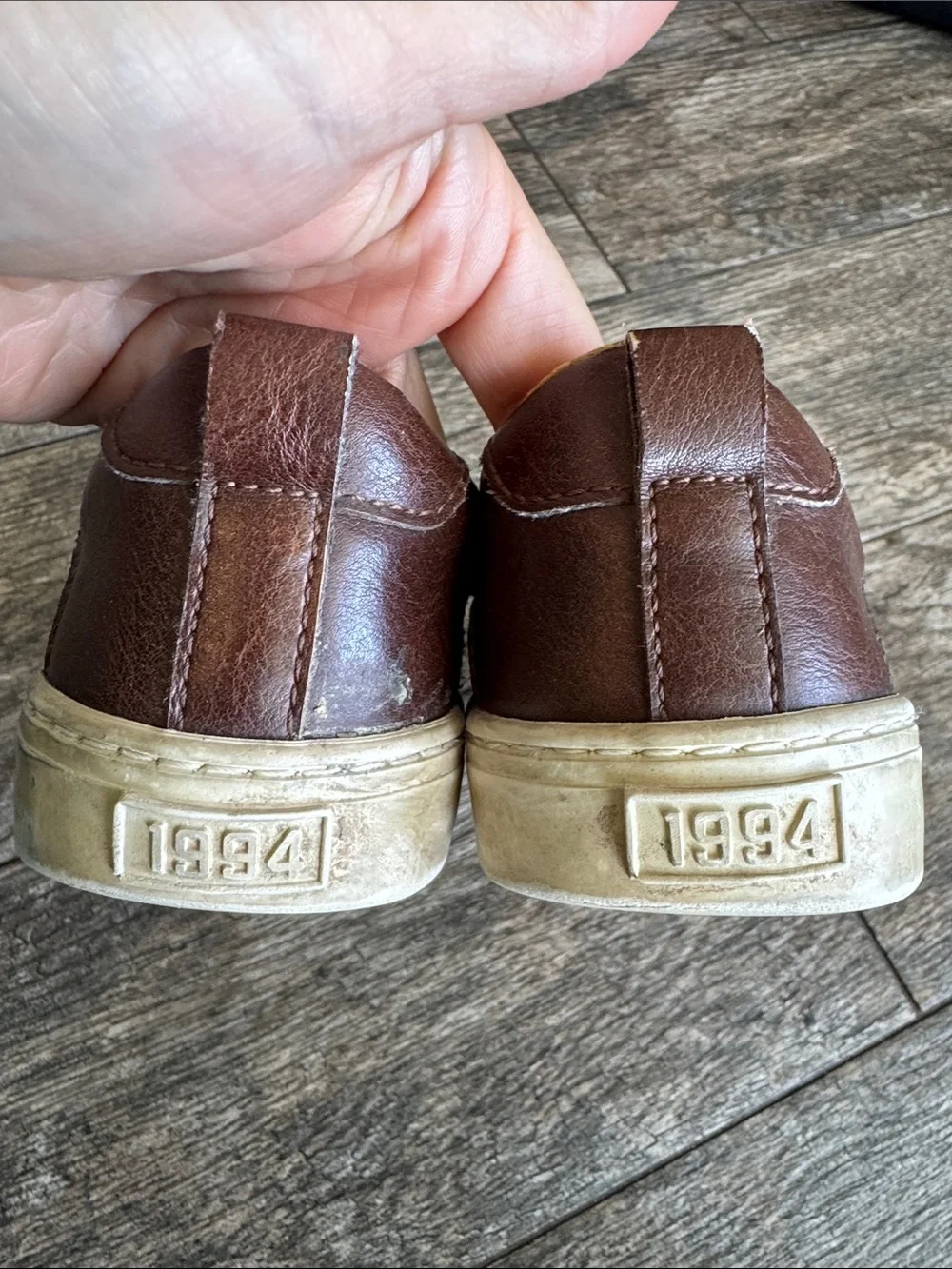 Old Navy Brown Lace-Up Casual Sneakers with Cream Soles